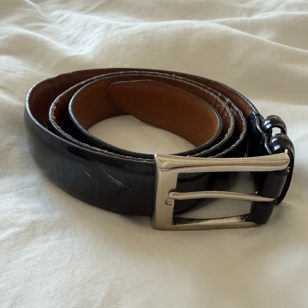 Men's Allen Edmonds Black 100% Leather Belt Size 95